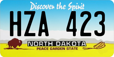 ND license plate HZA423