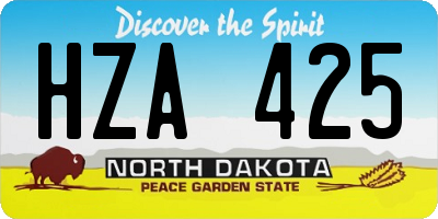 ND license plate HZA425