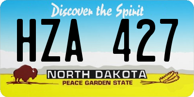 ND license plate HZA427