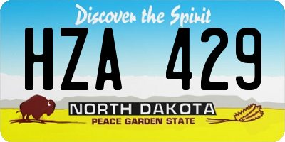 ND license plate HZA429