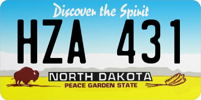 ND license plate HZA431