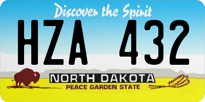 ND license plate HZA432