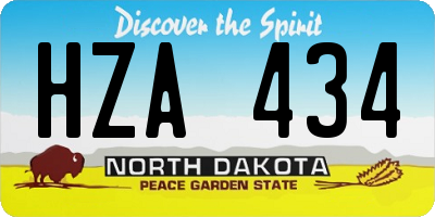 ND license plate HZA434