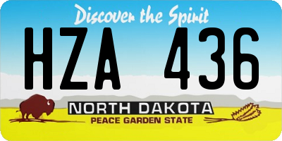 ND license plate HZA436