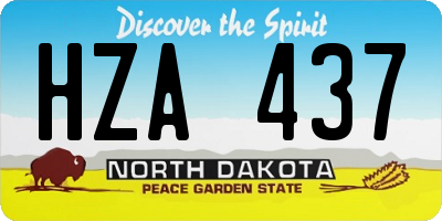 ND license plate HZA437