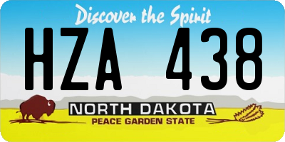 ND license plate HZA438