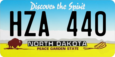ND license plate HZA440
