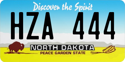 ND license plate HZA444