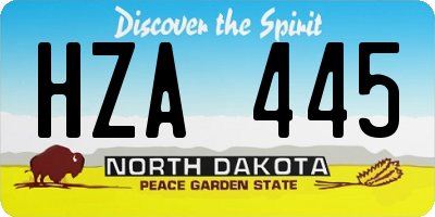 ND license plate HZA445
