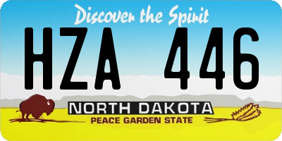 ND license plate HZA446
