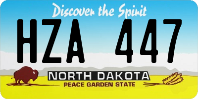 ND license plate HZA447