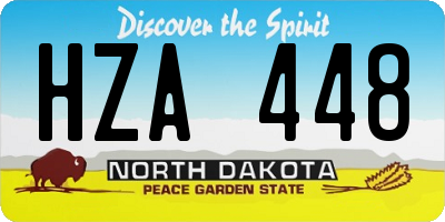 ND license plate HZA448