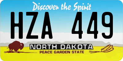 ND license plate HZA449
