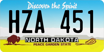 ND license plate HZA451