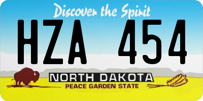 ND license plate HZA454