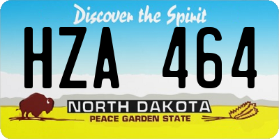 ND license plate HZA464