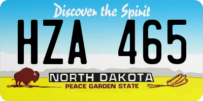 ND license plate HZA465