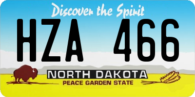 ND license plate HZA466