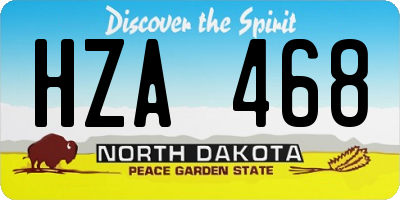 ND license plate HZA468