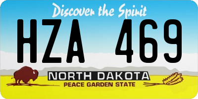 ND license plate HZA469