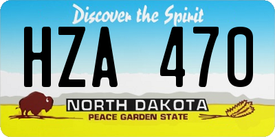 ND license plate HZA470