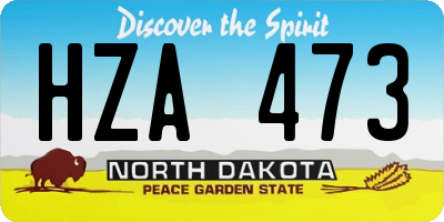 ND license plate HZA473