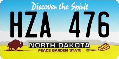 ND license plate HZA476
