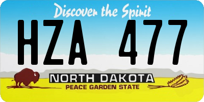 ND license plate HZA477