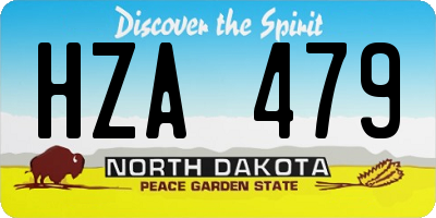 ND license plate HZA479