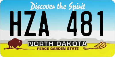 ND license plate HZA481