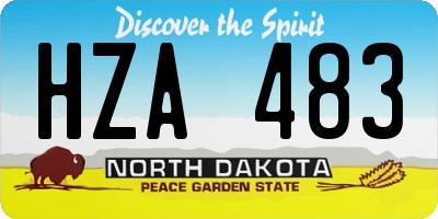 ND license plate HZA483