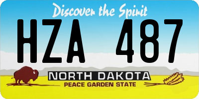 ND license plate HZA487