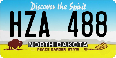 ND license plate HZA488