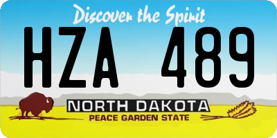 ND license plate HZA489