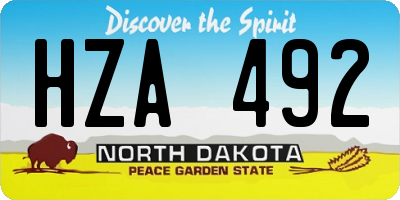 ND license plate HZA492