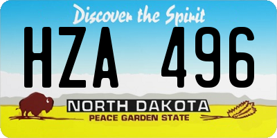 ND license plate HZA496