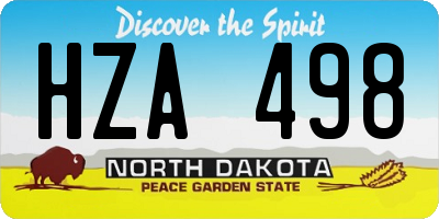 ND license plate HZA498
