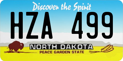 ND license plate HZA499
