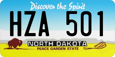 ND license plate HZA501