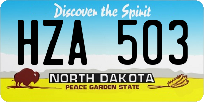 ND license plate HZA503