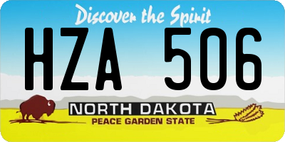 ND license plate HZA506