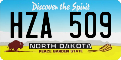 ND license plate HZA509