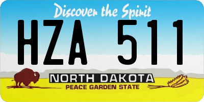 ND license plate HZA511