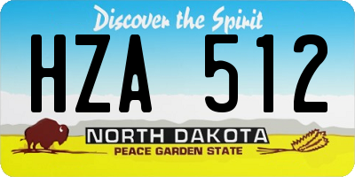 ND license plate HZA512