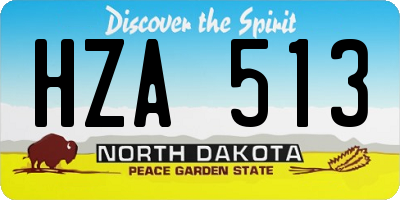 ND license plate HZA513