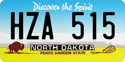 ND license plate HZA515