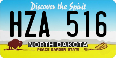 ND license plate HZA516