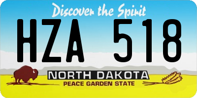 ND license plate HZA518
