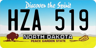 ND license plate HZA519