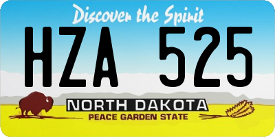 ND license plate HZA525